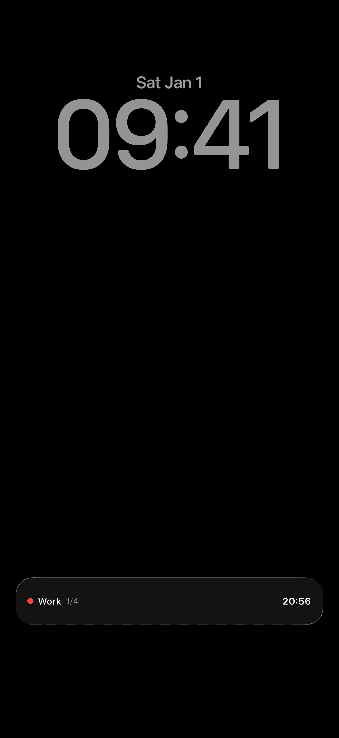 Eva Pomodoro timer Live Activity on iPhone lock screen